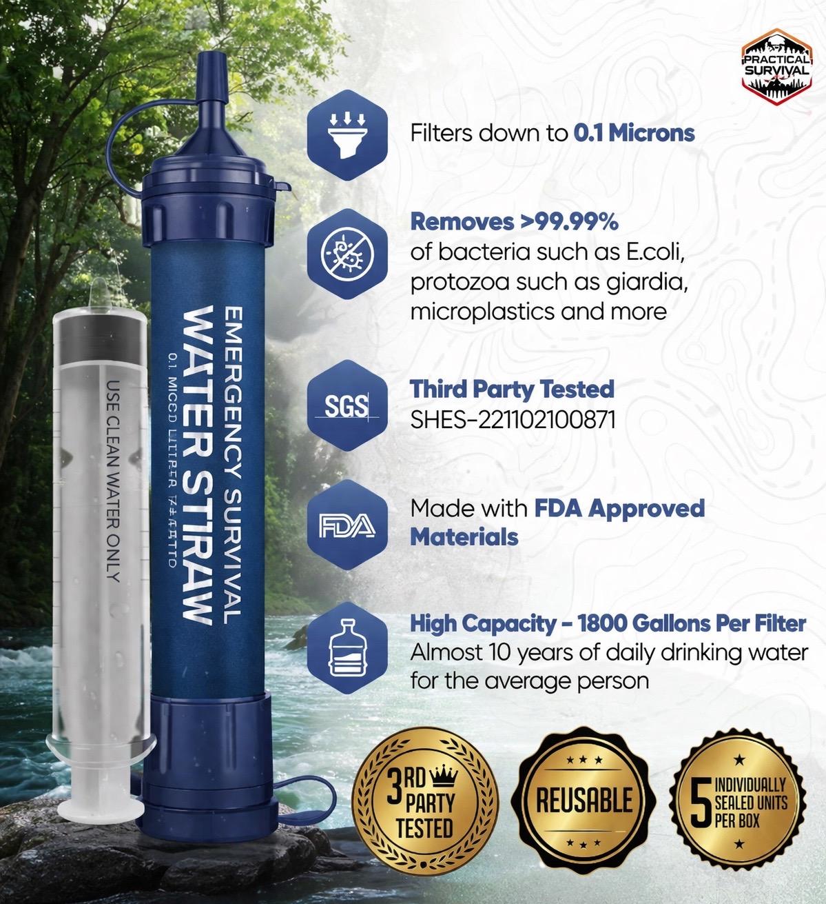 Emergency Water Straws