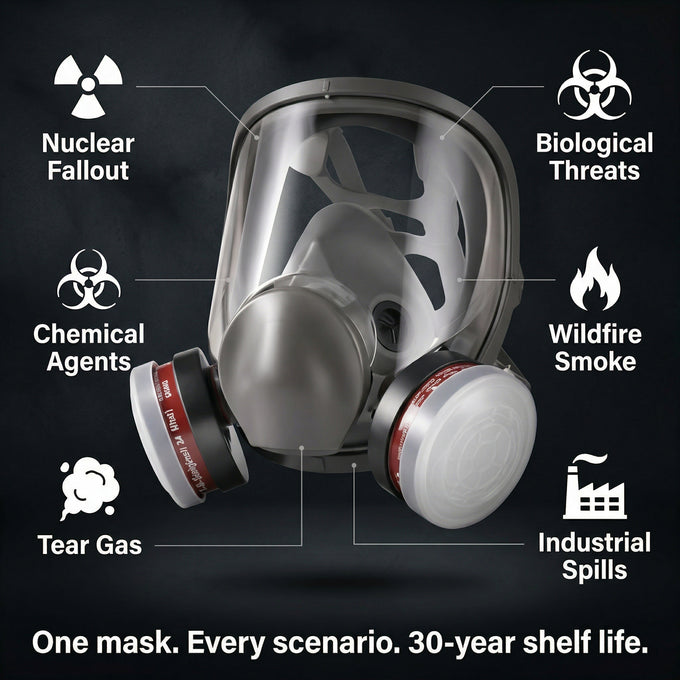 Gas Mask + Nuclear Filters Kit